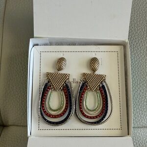Stella & Dot Gold Multicolor Hoop Earrings